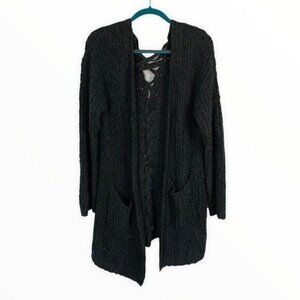 Brave Knit Cardigan Medium Gray Open Front Long Sleeve Cozy